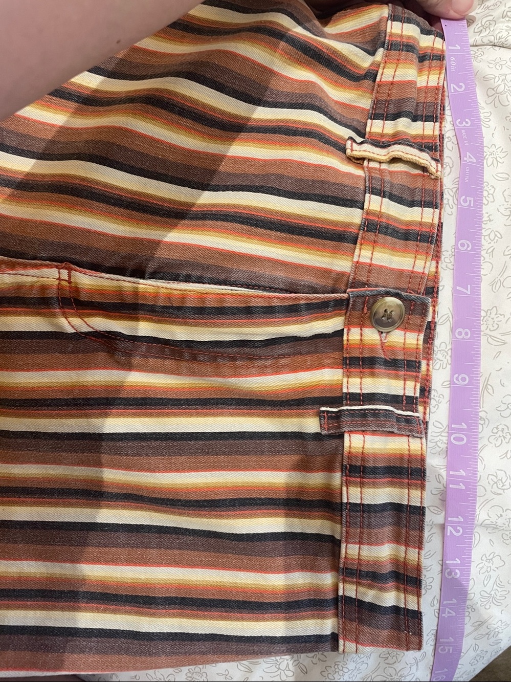 Billabong Vertical Striped Wide-Leg Chinos in Brown and Yellow - Picture 12 of 12